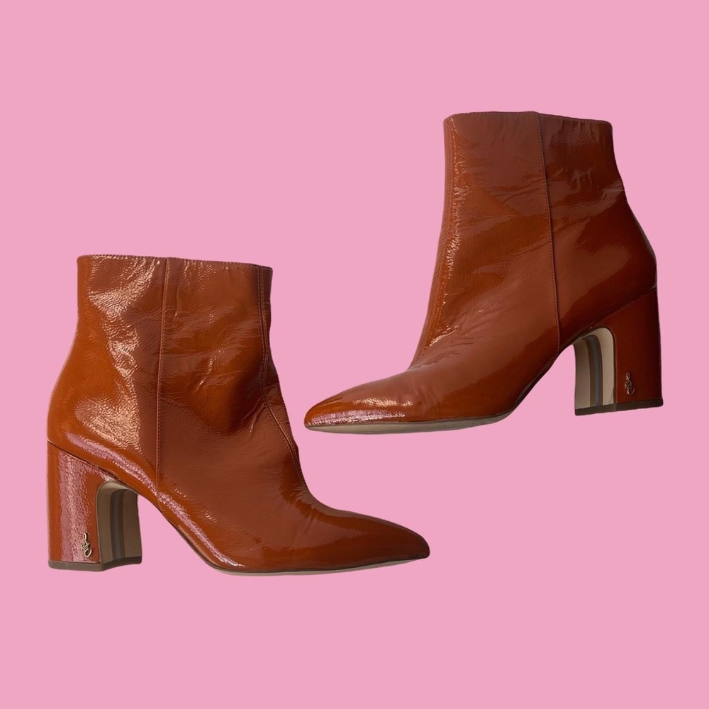 sam edelman hilty ankle brown bootie worn once